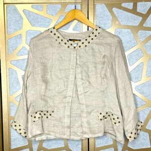 LUISELLE LINEN ONE- BUTTON JACKET